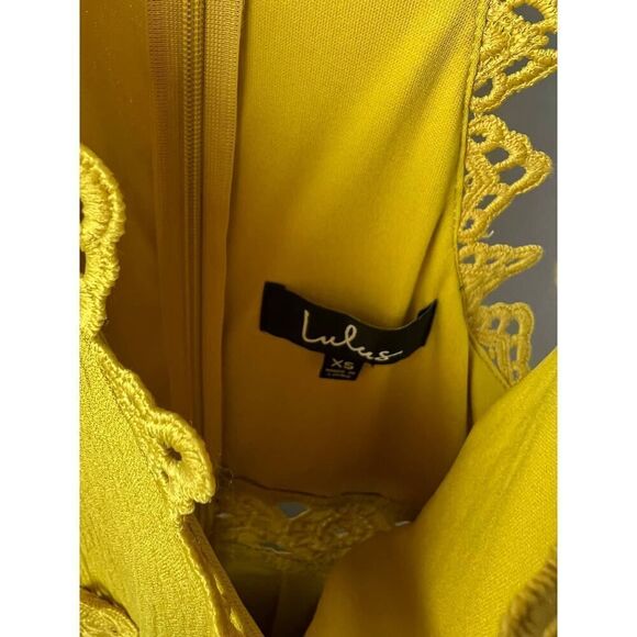 Lulu's This is Love Mustard Yellow Lace Maxi Dress Sz. XS - Picture 5 of 8